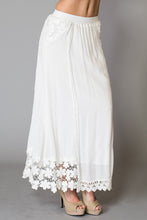 Lace Trim Lining Elastic Waistband Maxi Skirt