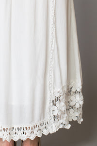 Lace Trim Lining Elastic Waistband Maxi Skirt