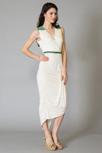 Jacquard Trim Detail Knit Wrap Dress