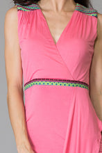 Jacquard Trim Detail Knit Wrap Dress