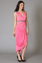 Jacquard Trim Detail Knit Wrap Dress