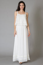 Ivory Chiffon Lace Lining Maxi Dress