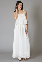 Ivory Chiffon Lace Lining Maxi Dress