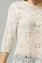 White Square Pattern Full Lace Top