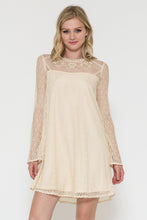 Long Sleeve Lace and Bead Embroidery Dress