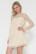 Long Sleeve Lace and Bead Embroidery Dress