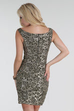 Metallic Gold Embroidery Short Dress