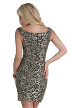 Metallic Gold Embroidery Short Dress