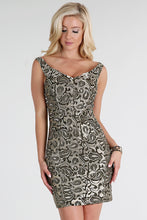 Metallic Gold Embroidery Short Dress