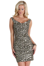 Metallic Gold Embroidery Short Dress