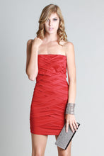 Red Criss-Crossing Tube Dress