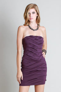 Purple Criss-Crossing Tube Dress