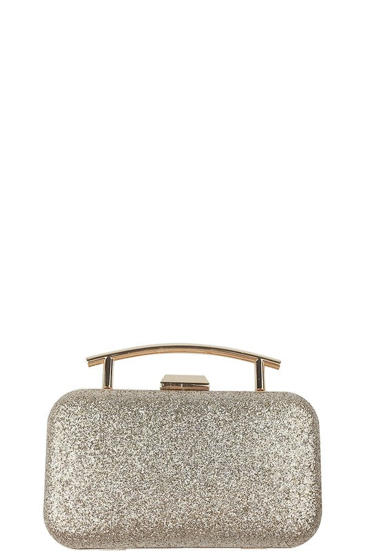 Silver Fashion Metal Handle Sparkling Texture Bag