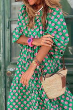 Green Printed Maxi Dress