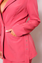 Cinnamon Belted Blazer & Pants Suit Set