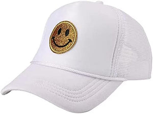 Summer Smiley Face Patch Two Tone Trucker Hat