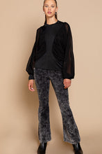 Black Balloon Long Sleeve Sheer Top