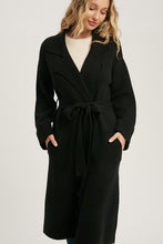 Black Effortless Knitted Trench Coat