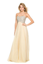 Gold Jewel Embellished Evening Dress