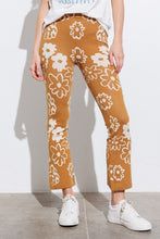 Mustard Daisy Print Sweater Knit Pants