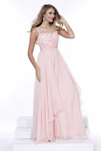 Light Pink Lace Applique Evening Dress