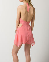 Chiffon Halter Cut Out Romper
