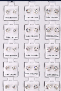 36Pair Gold Cubic Earring Set