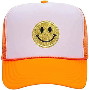 Summer Smiley Face Patch Two Tone Trucker Hat