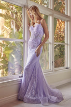 Light Purple Embellished Lace Mermaid Dress