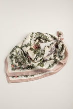 Cream Floral Printed Silky Bandana Scarf