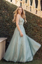 Sage Green Leaf Lace Gown With Corset Bodice Prom Gown
