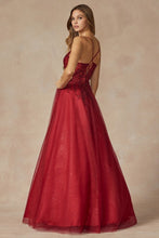 Burgundy Leaf Lace Gown With Corset Bodice Prom Gown