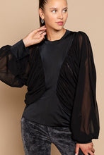 Black Balloon Long Sleeve Sheer Top