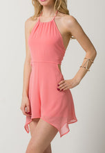 Chiffon Halter Cut Out Romper