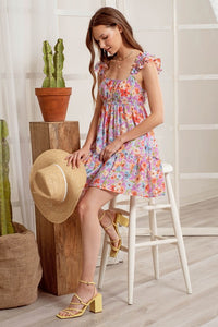 Pink Printed  Dress