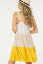 Taupe Sleeveless Color Block Dress
