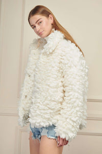 Off White Faux Fur Jacket