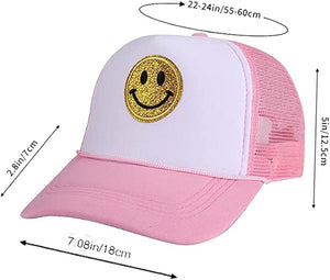 Summer Smiley Face Patch Two Tone Trucker Hat