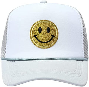 Summer Smiley Face Patch Two Tone Trucker Hat