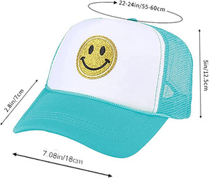 Summer Smiley Face Patch Two Tone Trucker Hat