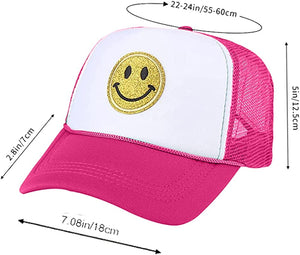 Summer Smiley Face Patch Two Tone Trucker Hat