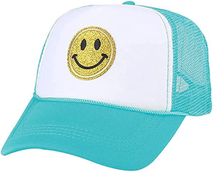 Summer Smiley Face Patch Two Tone Trucker Hat