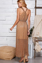 Multi Brown Multi Color Halter Neck Maxi Dress