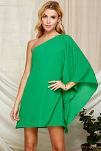 Green Summer One-shoulder Dress