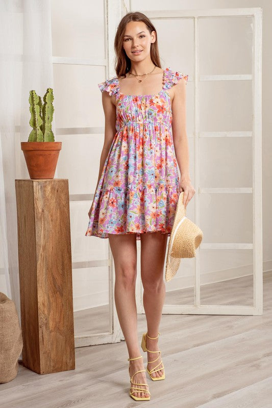 Pink Printed  Dress