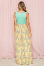 Mint Yellow Meadow Floral Print Maxi Dress