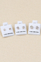 36Pair Gold Cubic Earring Set