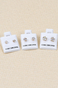 36Pair Gold Cubic Earring Set