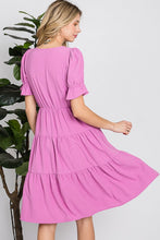 Pink Soft Summer High Waist Short Dress