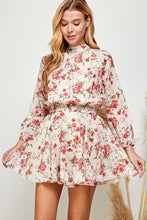 Ivory Floral Floral Print Ruffled Mini Skirt
